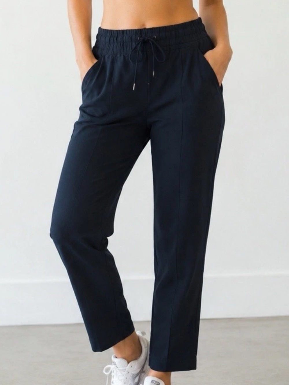 Johnny Was CALME Elements Track Pants Black Drawstring Joggers Size Large